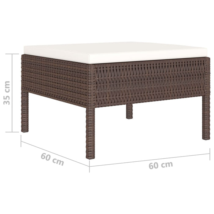 Set Divani da Giardino 10 pz con Cuscini in Polyrattan Marrone 3056973