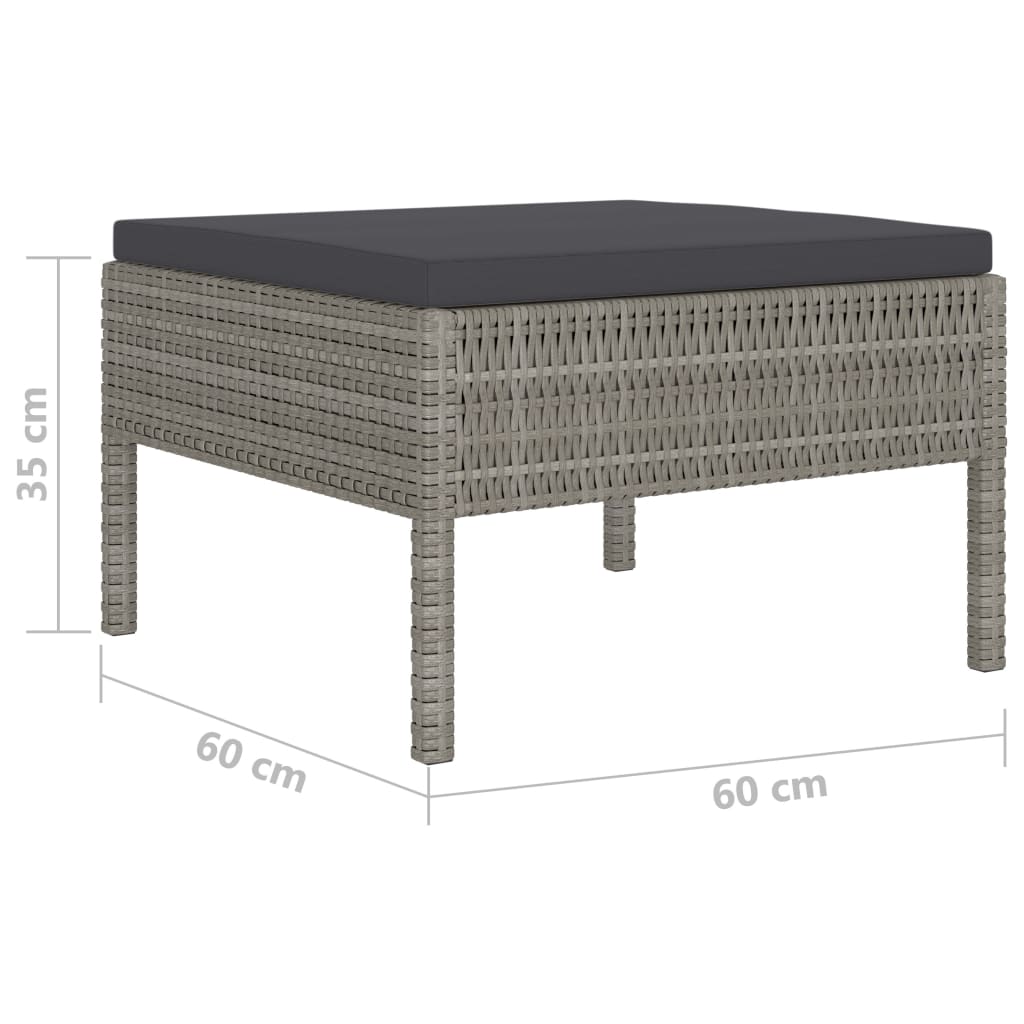 Set Divani da Giardino 10 pz con Cuscini in Polyrattan Grigio cod mxl 37807
