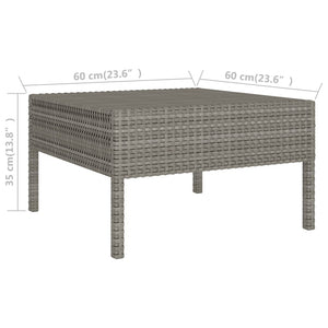 Set Divani da Giardino 10 pz con Cuscini in Polyrattan Grigio 3056980