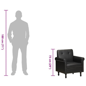Poltrona a Pozzetto Nera in Vera Pelle 320779