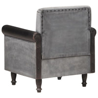 Poltrona a Pozzetto Nera in Vera Pelle e Tela 320781