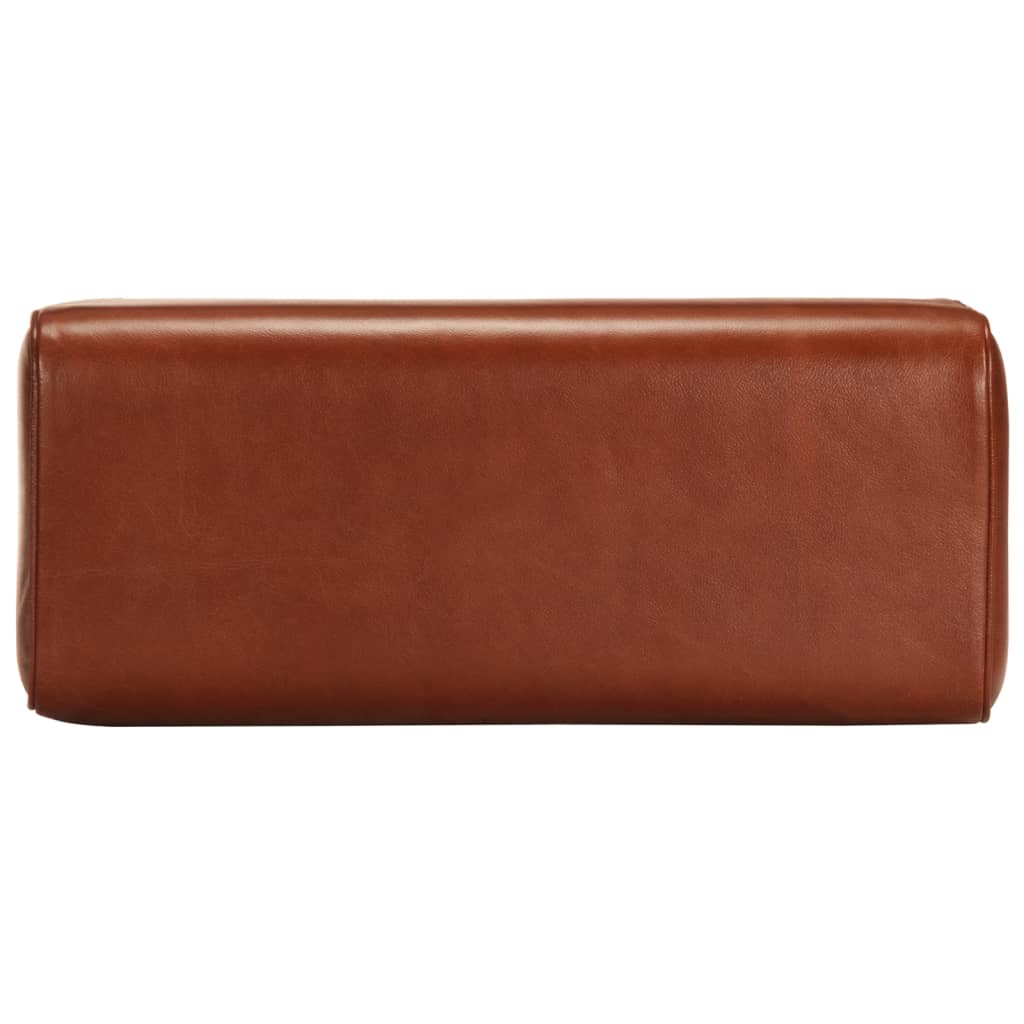 Panca da Palestra 58 cm Vera Pelle Marrone e Massello di Mango 320784