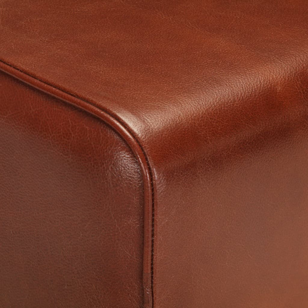 Panca da Palestra 58 cm Vera Pelle Marrone e Massello di Mango 320784