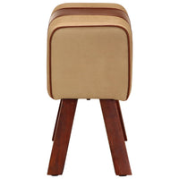 Panca da Palestra 58 cm Vera Pelle Marrone e Massello di Mango