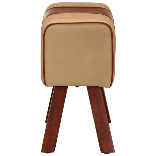 Panca da Palestra 58 cm Vera Pelle Marrone e Massello di Mango 320785