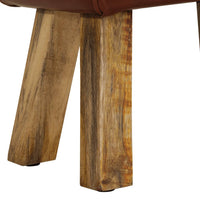 Panca da Palestra 38 cm Vera Pelle Marrone e Massello di Mango 320786