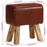 Panca da Palestra 38 cm Vera Pelle Marrone e Massello di Mango 320786