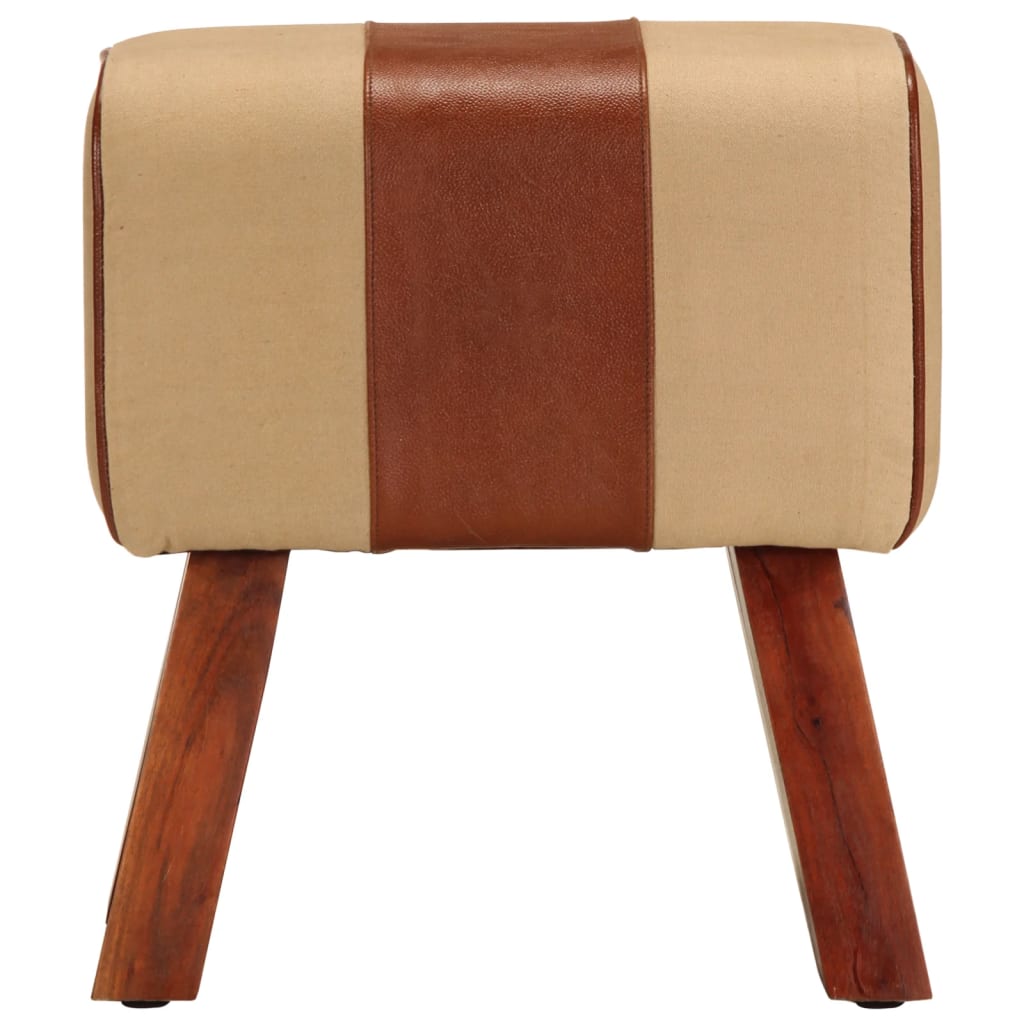 Panca da Palestra 38 cm Vera Pelle Marrone e Massello di Mango 320787