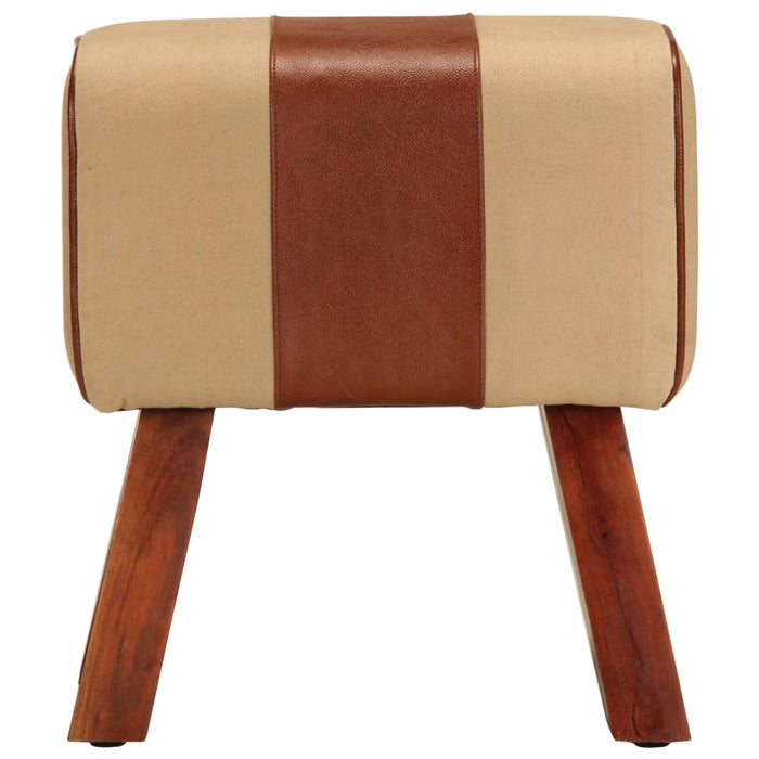 Panca da Palestra 38 cm Vera Pelle Marrone e Massello di Mango 320787