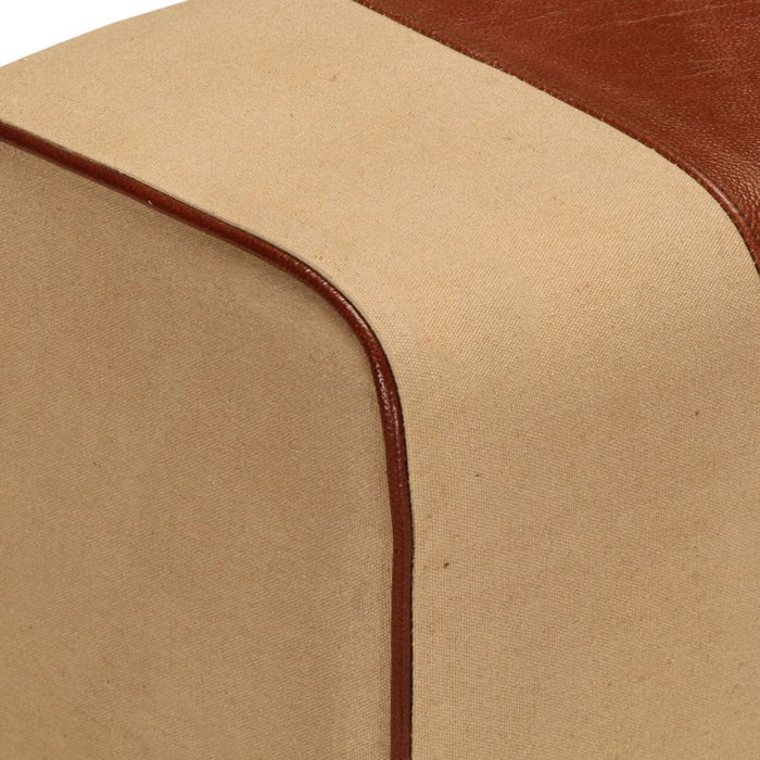 Panca da Palestra 38 cm Vera Pelle Marrone e Massello di Mango