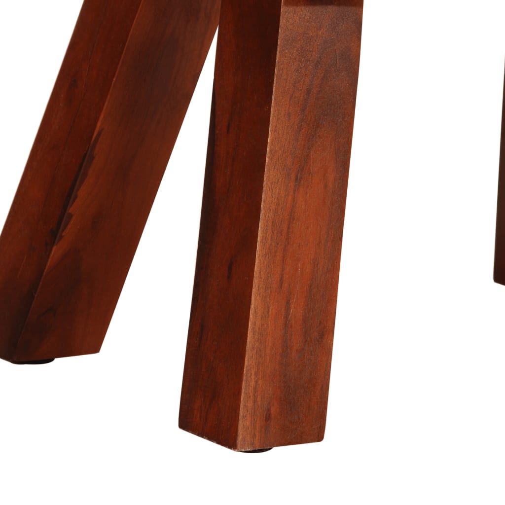 Panca da Palestra 38 cm Vera Pelle Marrone e Massello di Mango 320787