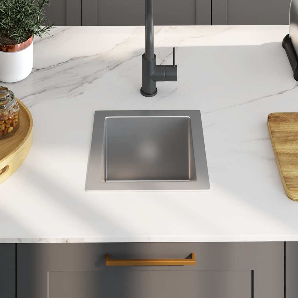 Lavello da Cucina Lavorato a Mano-Lavandino-Lavabo in Acciaio Inox 217165