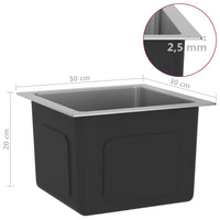 Lavello da cucina fatto a mano interno casa lavabo argento 30 x 30 cm acciaio inox 02_0002449