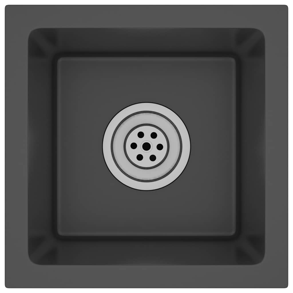 Lavello da Cucina Artigianale Nero in Acciaio Inox 51499