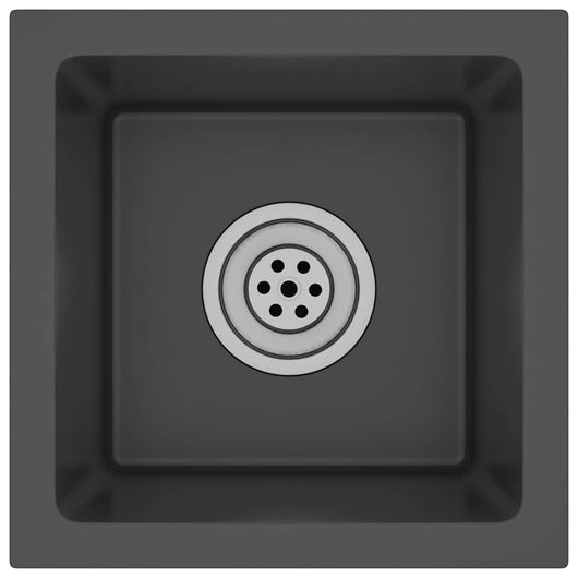 Lavello da Cucina Artigianale Nero in Acciaio Inox 51499