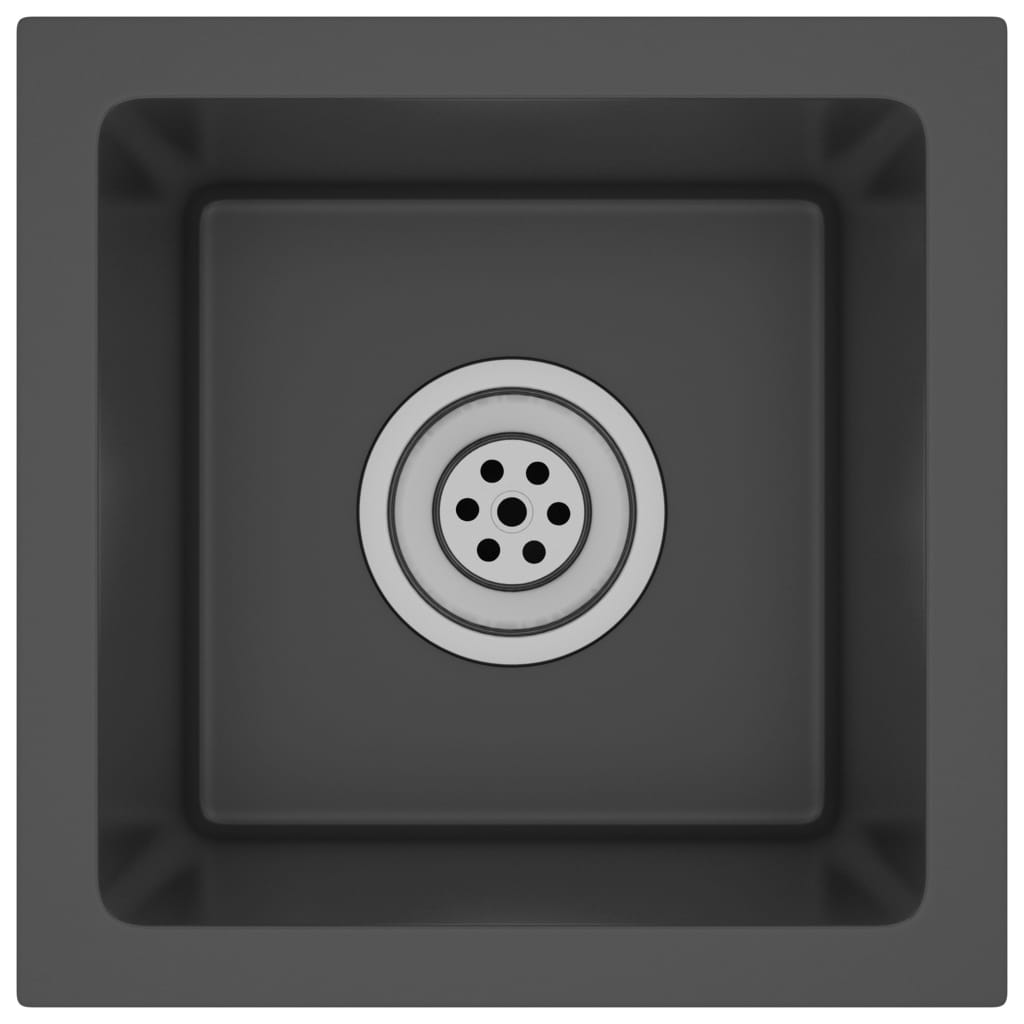 Lavello da cucina fatto a mano lavabo da bagno interno casa 30 x 30 cm acciaio inossidabile nero 02_0002450