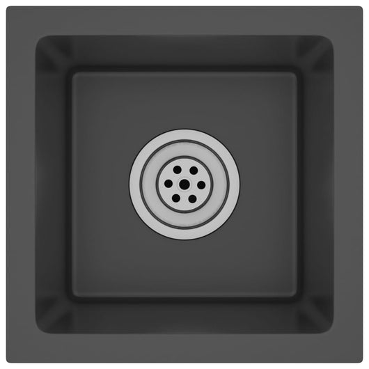 Lavello da cucina fatto a mano lavabo da bagno interno casa 30 x 30 cm acciaio inossidabile nero 02_0002450