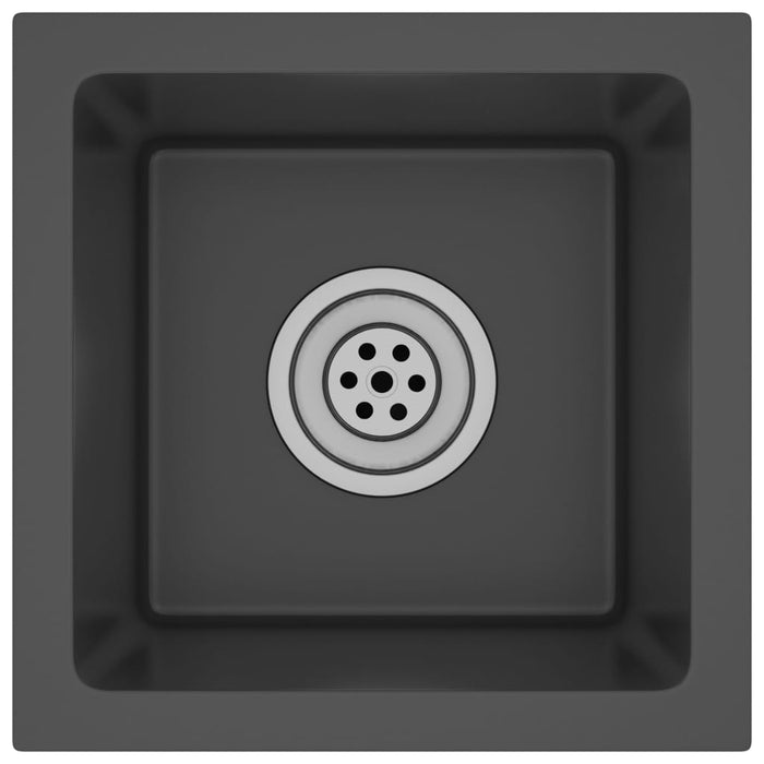 Lavello da cucina fatto a mano lavabo da bagno interno casa 30 x 30 cm acciaio inossidabile nero 02_0002450