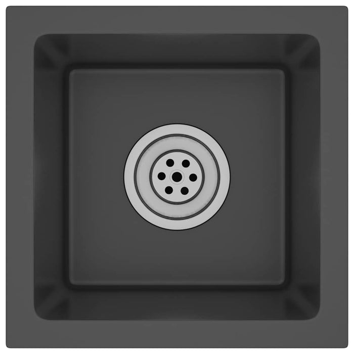 Lavello da Cucina Artigianale Nero in Acciaio Inoxcod mxl 126676