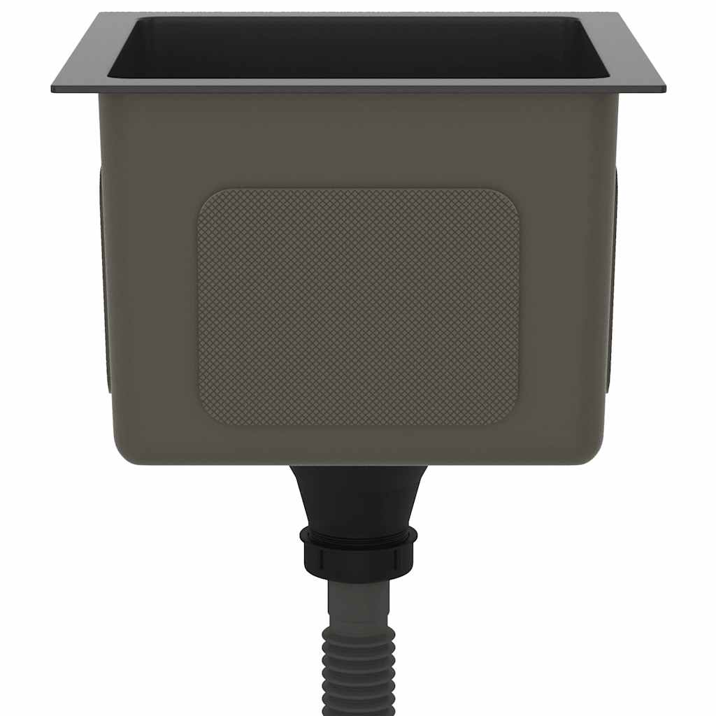 Lavello da Cucina Artigianale Nero in Acciaio Inox 51499