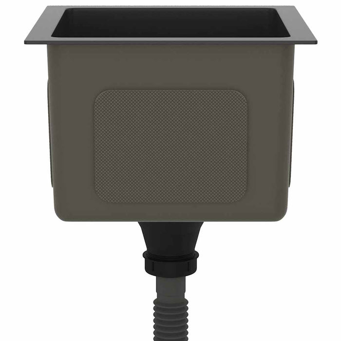 Lavello da Cucina-Lavandino-Lavabo Artigianale Nero in Acciaio Inox 264708