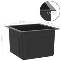 Lavello da cucina fatto a mano lavabo da bagno interno casa 30 x 30 cm acciaio inossidabile nero 02_0002450
