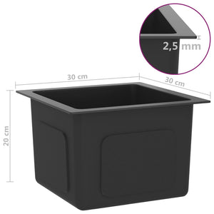 Lavello da cucina fatto a mano lavabo da bagno interno casa 30 x 30 cm acciaio inossidabile nero 02_0002450