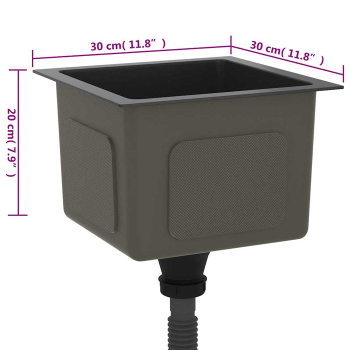 Lavello da Cucina Artigianale Nero in Acciaio Inox 51499