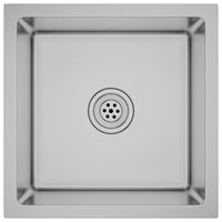 Lavello da cucina fatto a mano lavabo interno bagno casa 40 x 40 cm acciaio inox argento 02_0002451