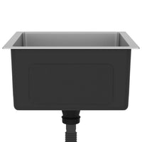 Lavello da cucina fatto a mano lavabo interno bagno casa 40 x 40 cm acciaio inox argento 02_0002451