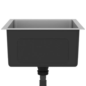 Lavello da cucina fatto a mano lavabo interno bagno casa 40 x 40 cm acciaio inox argento 02_0002451