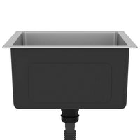 Lavello da Cucina Lavorato a Mano-Lavandino-Lavabo in Acciaio Inox 909962