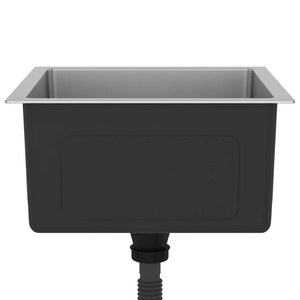 Lavello da Cucina Lavorato a Mano-Lavandino-Lavabo in Acciaio Inox 909962