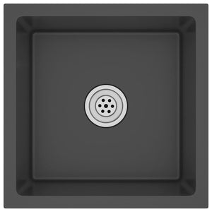 Lavello da Cucina-Lavandino-Lavabo Artigianale Nero in Acciaio Inox 575861