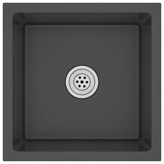 Lavello da Cucina-Lavandino-Lavabo Artigianale Nero in Acciaio Inox 575861