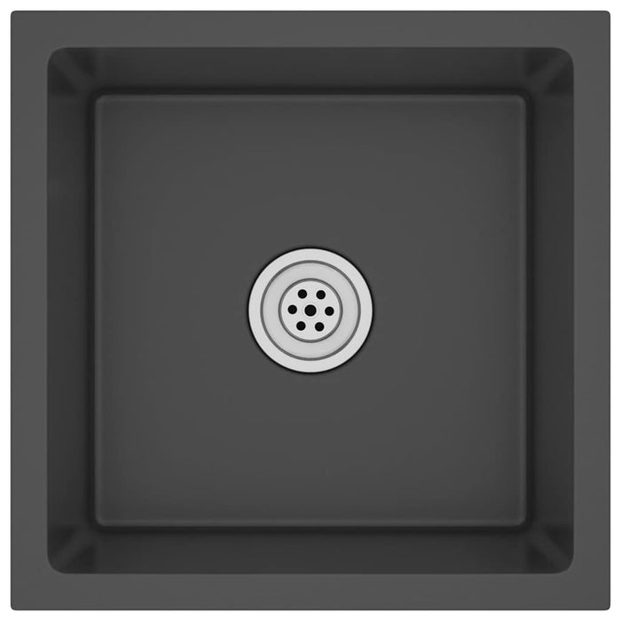 Lavello da Cucina-Lavandino-Lavabo Artigianale Nero in Acciaio Inox 575861