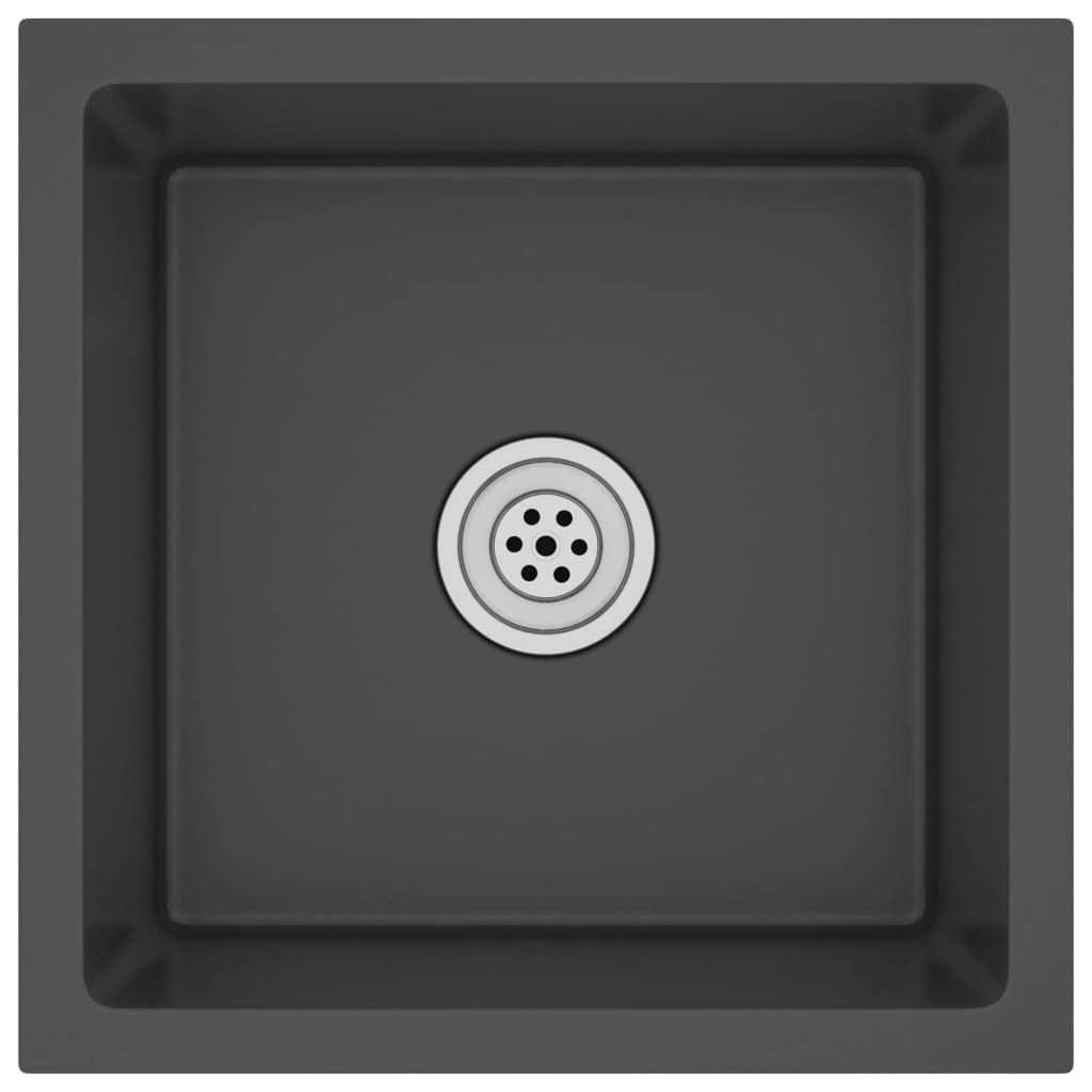 Lavabo da cucina fatto a mano per interni casa bagno lavabo nero 40 x 40 cm in acciaio inox 02_0002452