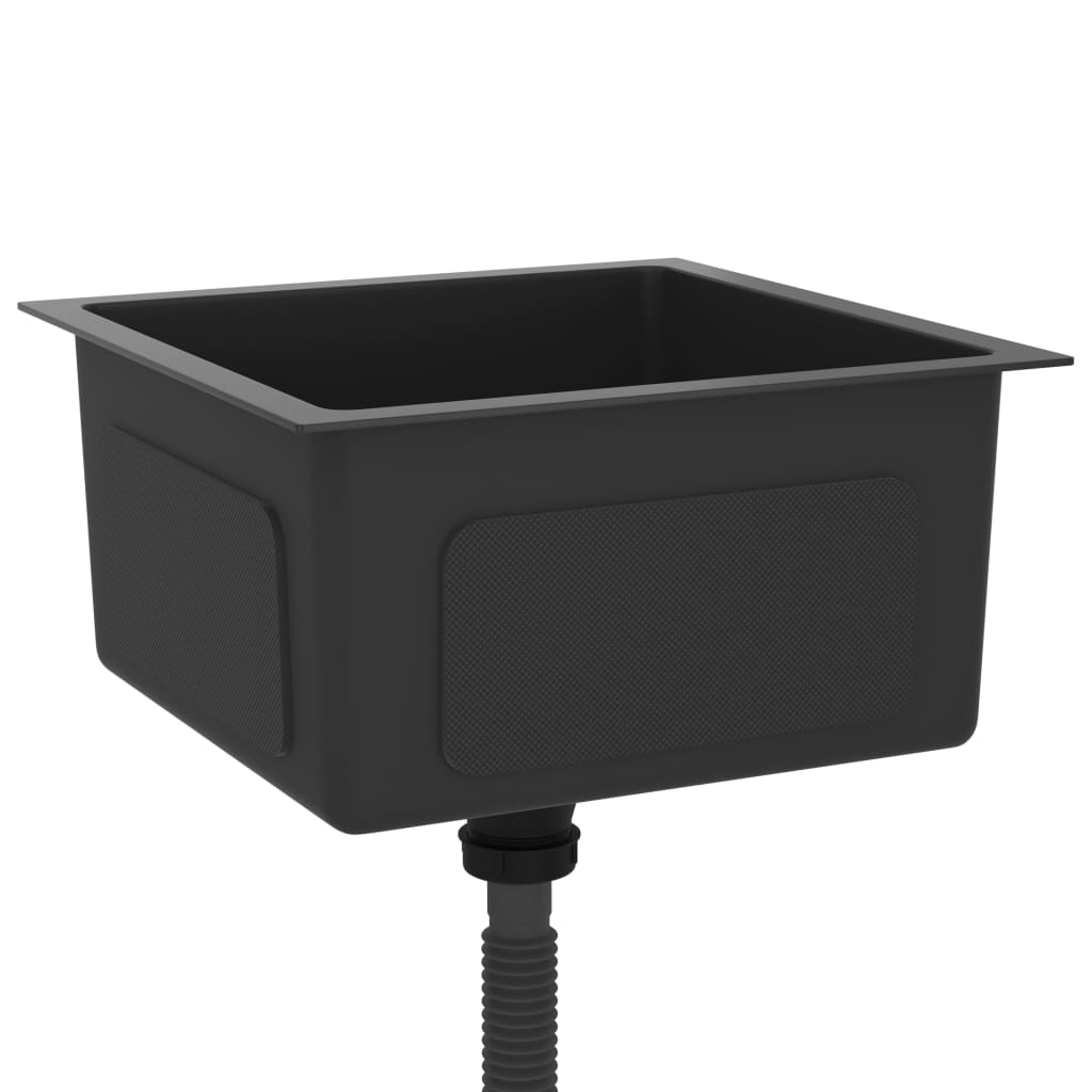 Lavabo da cucina fatto a mano per interni casa bagno lavabo nero 40 x 40 cm in acciaio inox 02_0002452