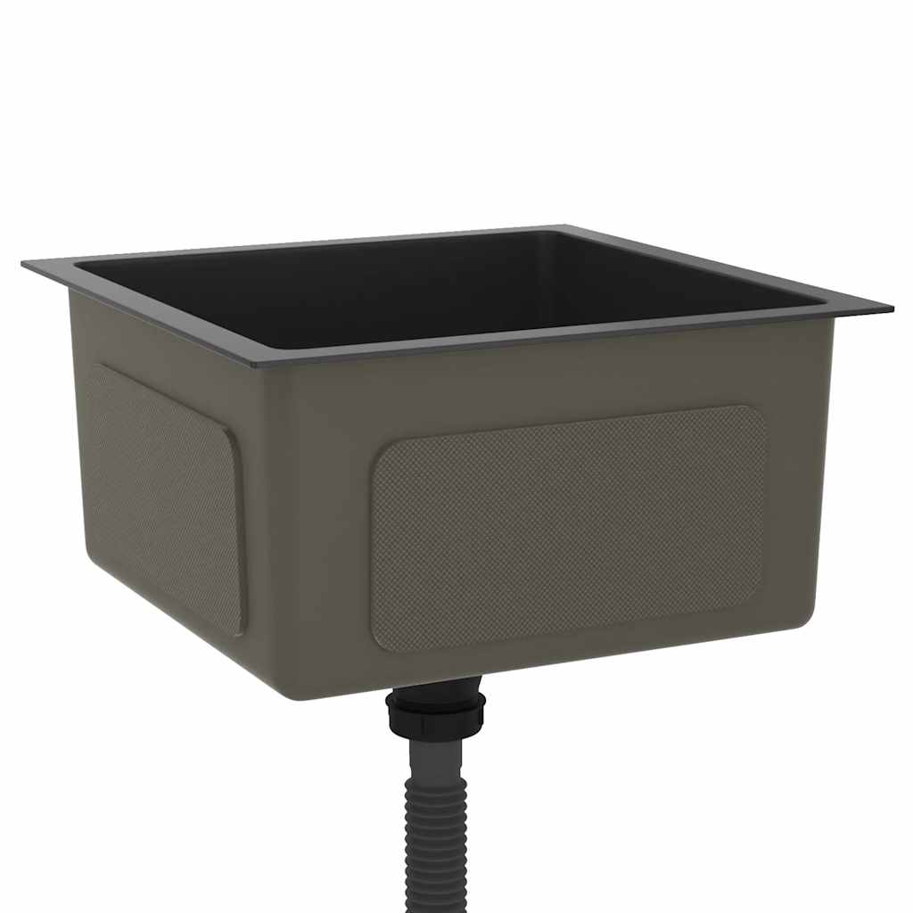 Lavello da Cucina Artigianale Nero in Acciaio Inox cod mxl 52772