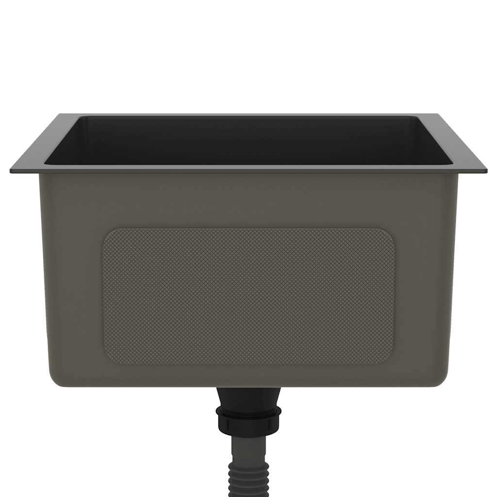 Lavello da Cucina Artigianale Nero in Acciaio Inox 51501