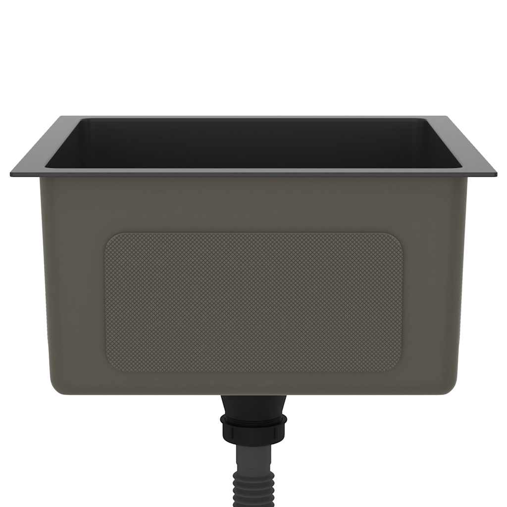 Lavello da Cucina-Lavandino-Lavabo Artigianale Nero in Acciaio Inox 575861