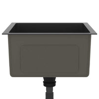 Lavello da Cucina-Lavandino-Lavabo Artigianale Nero in Acciaio Inox 575861