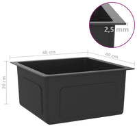 Lavabo da cucina fatto a mano per interni casa bagno lavabo nero 40 x 40 cm in acciaio inox 02_0002452