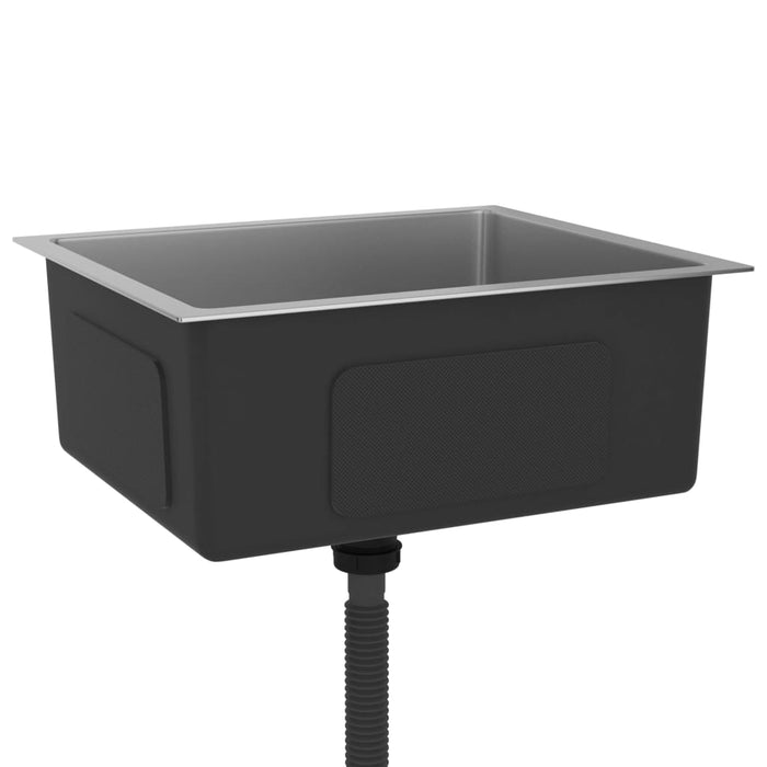 Lavello da cucina fatto a mano 51 x 44 cm acciaio inox argento 02_0002453