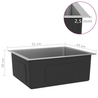 Lavello da cucina fatto a mano 51 x 44 cm acciaio inox argento 02_0002453