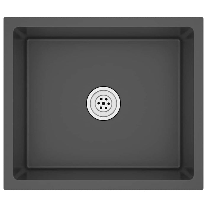 Lavello da Cucina Artigianale Nero in Acciaio Inox 51503