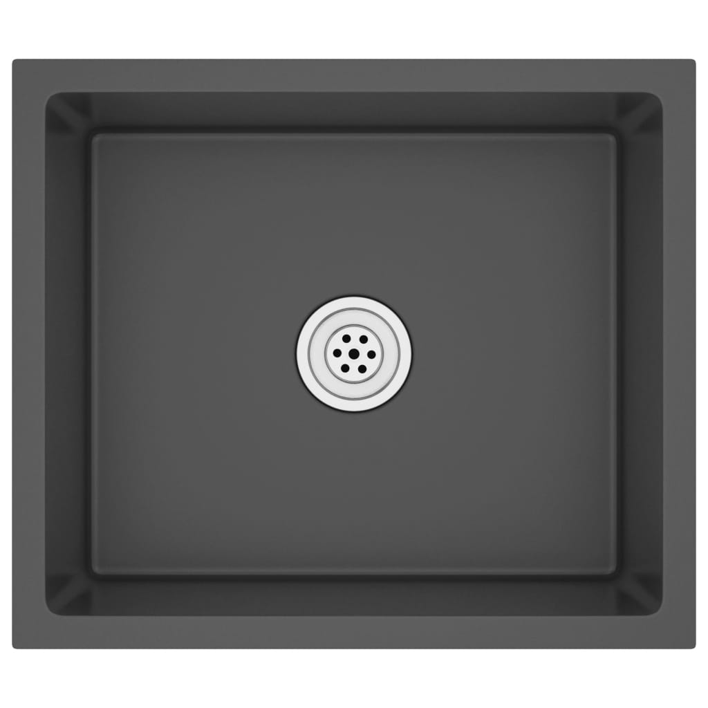 Lavello da cucina fatto a mano 51 x 44 cm acciaio inox nero 02_0002454