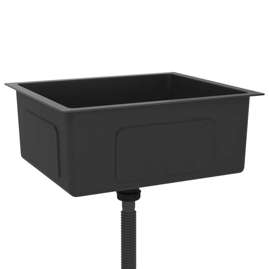 Lavello da cucina fatto a mano 51 x 44 cm acciaio inox nero 02_0002454