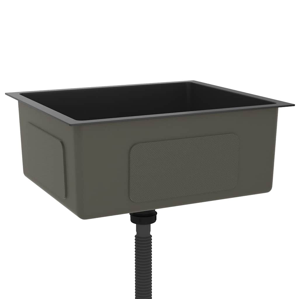 Lavello da Cucina Artigianale Nero in Acciaio Inox cod mxl 54230