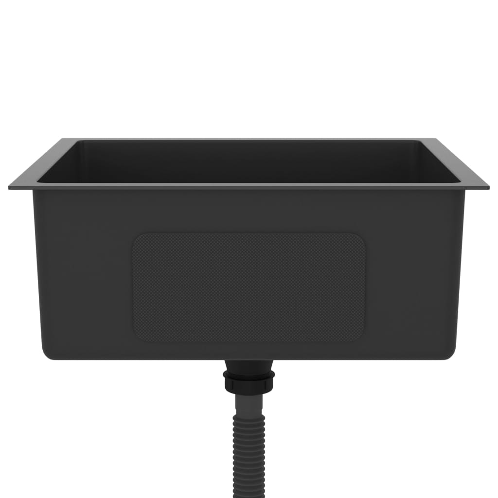 Lavello da cucina fatto a mano 51 x 44 cm acciaio inox nero 02_0002454